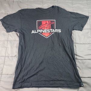Alpinestars Stadium T-Shirt Mens Large Black Red Short Sleeve Motorcycle Shirt